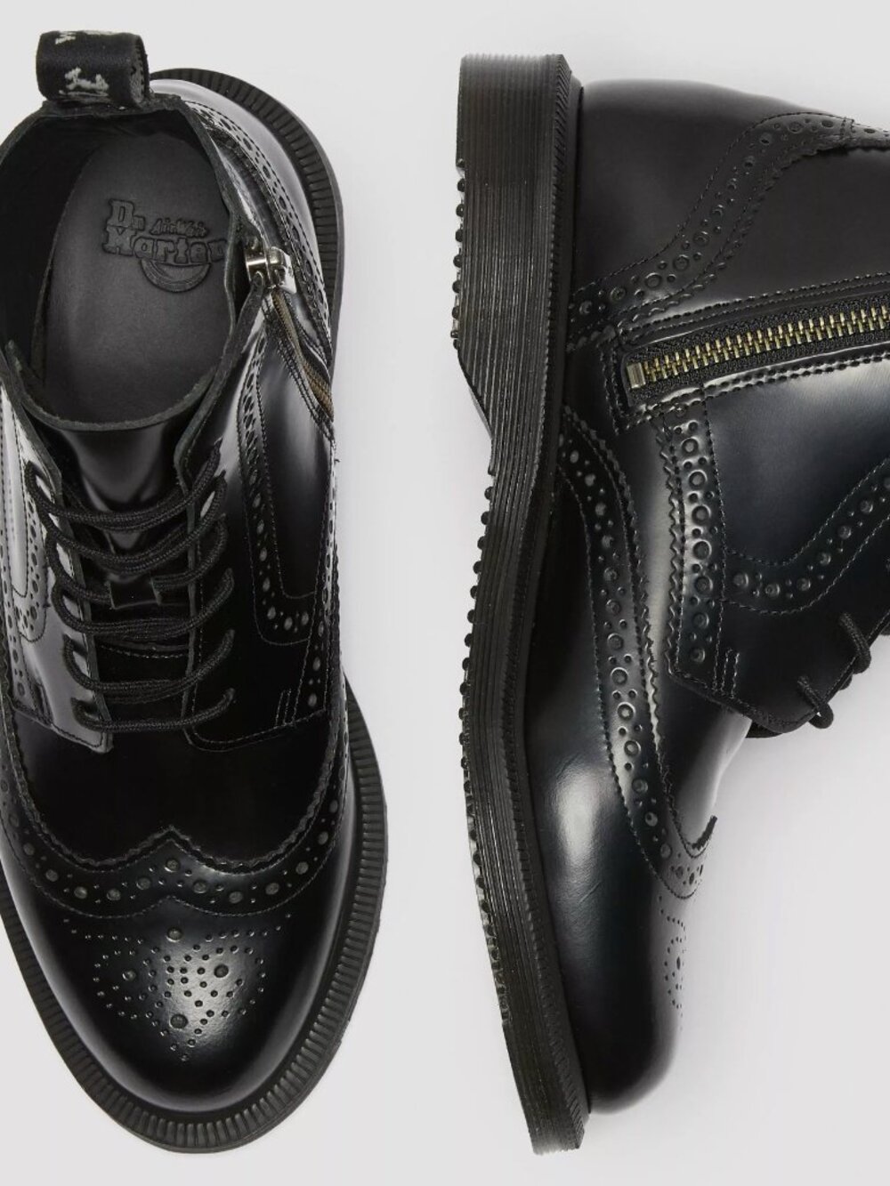 Dr Martens DELPHINE Women’s Black Leather Brogue Boots